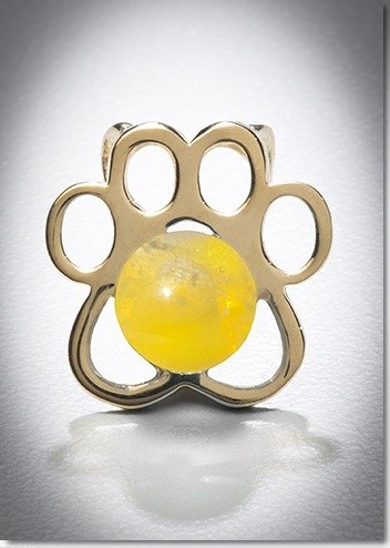 Yellow Paw Yellow Gold Cremation Pendant